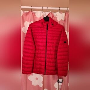 Michael Kors Vibrant Red Puffer Jacket, NWT, XL. GREAT CHRISTMAS GIFT!!